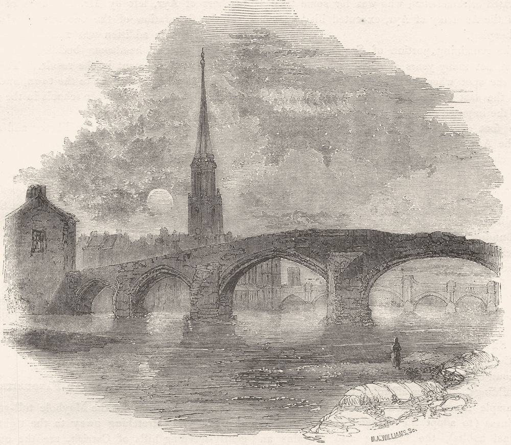 SCOTLAND. Brigs of Ayr 1850 old antique vintage print picture
